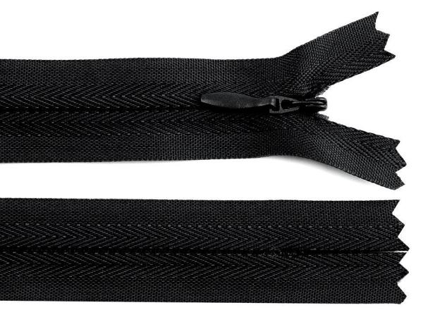 Reißverschluss Nahtverdeckt 20 cm, Schwarz